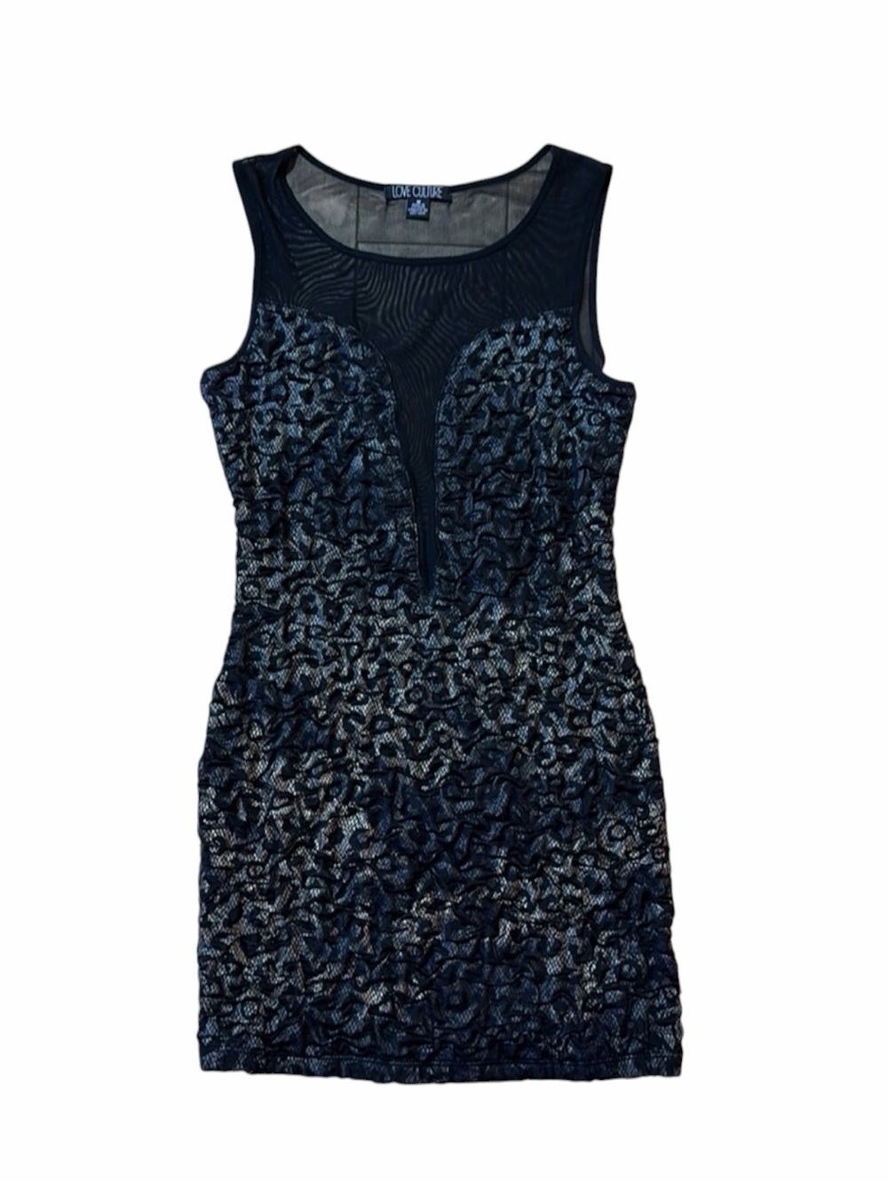 Love Culture Leopard Print Black mini-Dress